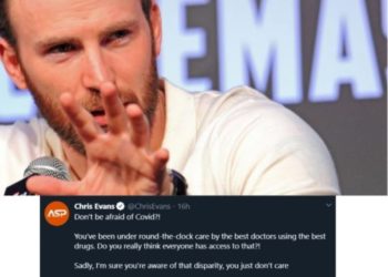 Chris Evans slams Trump for saying ‘don’t be afraid of Covid’
