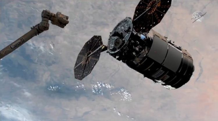 SS Kalpana Chawla Cygnus spacecraft arrives at space station