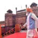Modi Dons Saffron Turban With Red Patterns For I-day