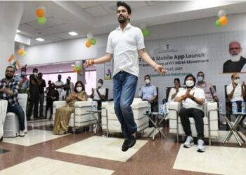 Sports Minister Anurag Thakur’s skipping skills