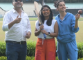 Taapsee visits Eden Gardens with Mithali Raj and ‘Shabaash Mithu’ director
