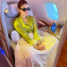 Urvashi Rautela takes luxury to her first class while grooving to Jack Harlow’s music in satin green loungewear.