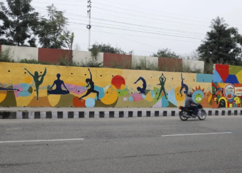 Colourful paintings on walls making Jammu more attractive