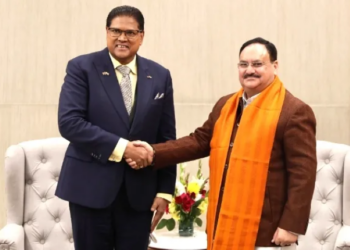 Suriname President Santokhi visits BJP office, meets Nadda