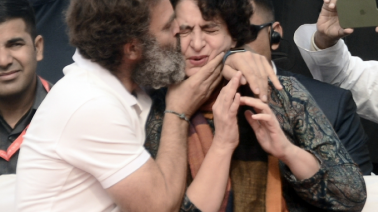 UP Minister objects to Rahul Gandhi’s kiss for sister Priyanka Gandhi Vadra