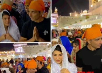 Sonu Sood And Jacqueline Fernandez Visits Golden Temple