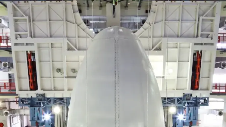 Chandrayaan-3 spacecraft mated at top of India’s heavy lift rocket LVM3