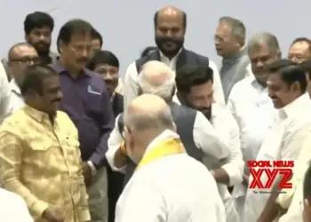 Chirag Paswan touches PM Modi’s feet during NDA meet