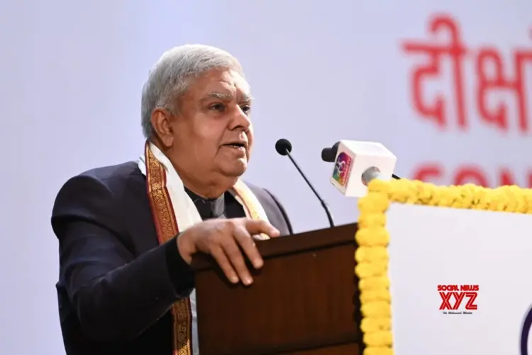 V-P Dhankhar urges students to ask probing questions, neutralize anti-India narratives