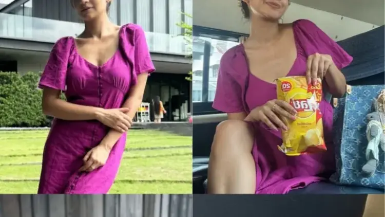 Anushka Sen offers a peek into her shoot day in Bangkok; drops pic munching chips