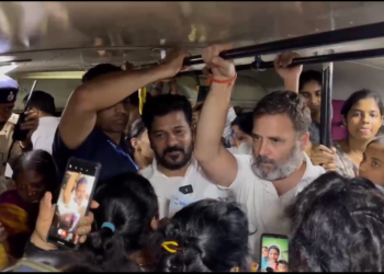 Rahul Gandhi travels in RTC bus in Hyderabad, interacts with passengers