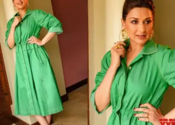 Sonali Bendre exudes cool chic vibe with all-green look, edgy heels, top-notch bun