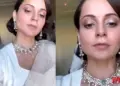 Kangana Ranaut stuns in ivory and gold saree for Modi 3.0 swearing-in ceremony