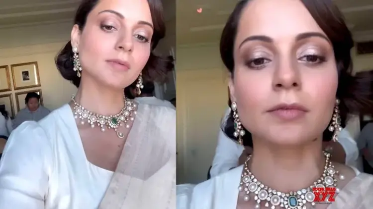 Kangana Ranaut stuns in ivory and gold saree for Modi 3.0 swearing-in ceremony