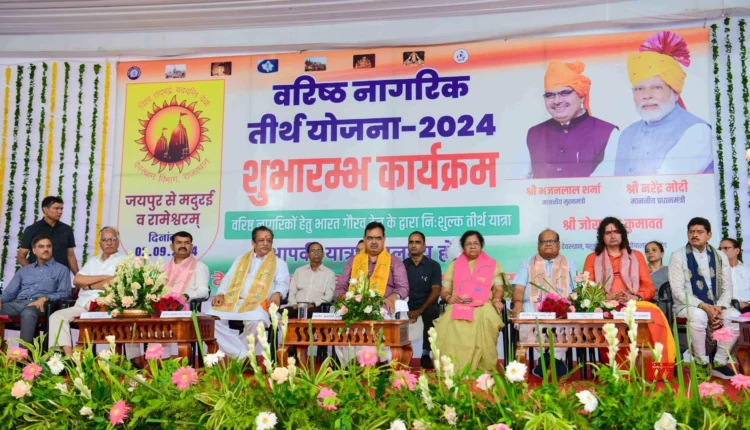 Rajasthan CM flags off Madurai-Rameswaram pilgrimage special train from Jaipur