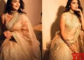 Pooja Hegde is Diwali ready in shimmery golden saree