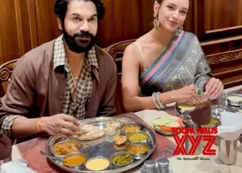 Rajkummar, Triptii gobble on tempting Gujarati thali in Ahmedabad during Navratri celebrations