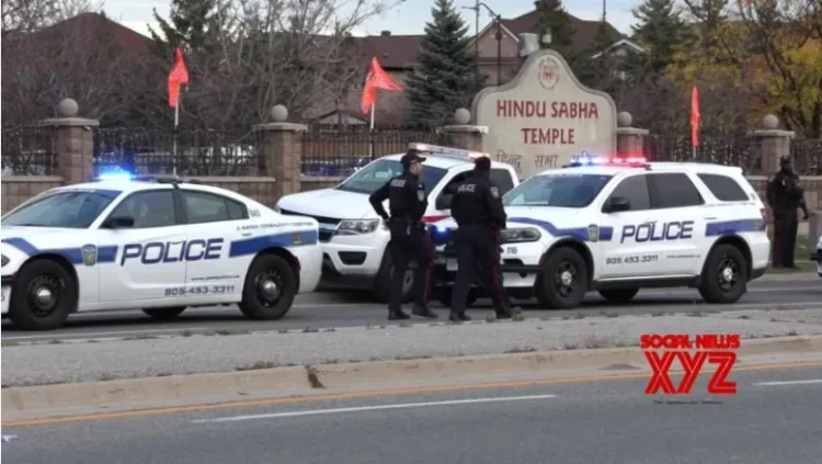 Four arrested, cop injured after protest at Hindu temple in Canada