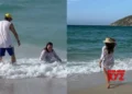Sonakshi Sinha left stunned as hubby Zaheer Iqbal pushes her into water