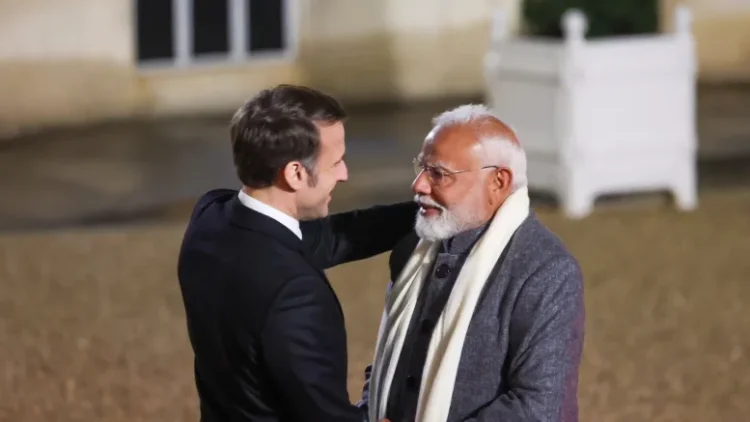 PM Modi meets ‘friend’ French President Emmanuel Macron in Paris