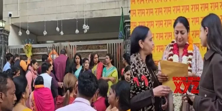 Stream of visitors at Delhi CM Rekha Gupta’s Shalimar Bagh residence