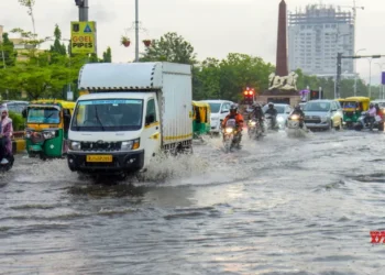 Road cave-in on Jaipur’s Gopalpura by-pass as heavy rains lash city