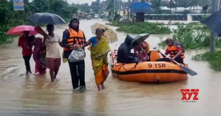 Over 900 people rendered homeless as flash flood hits Tripura
