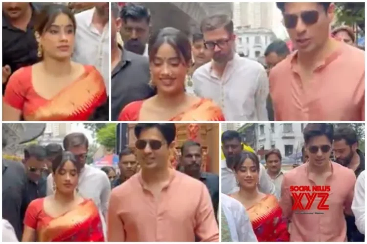 Janhvi Kapoor And Sidharth Malhotra Seek Blessings at Lalbaugcha Raja Ahead of Param Sundari Release