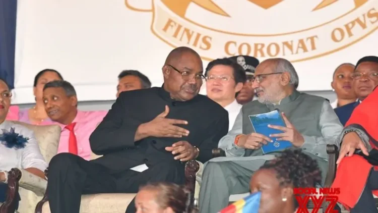 Vice Prez Radhakrishnan attends swearing-in of Seychelles President, conveys greetings from India