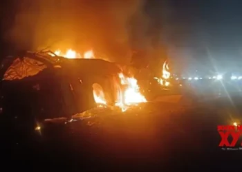 9 killed as bus catches fire after collision with speeding truck in K’taka’s Chitradurga