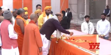 Rajnath Singh, CM Yogi offer prayers at Hanuman Garhi and Ram Lalla temple in Ayodhya