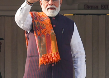 PM Modi lands in Chabua airfield to begin his one-day tour of Assam